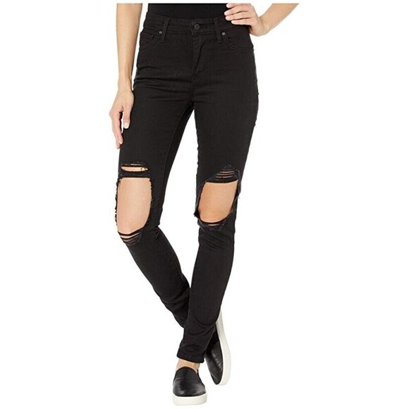Levi's Denim - Levis 721 High Rise Skinny Jeans No Hard Feelings Stretch Jeans in Black Size 26
